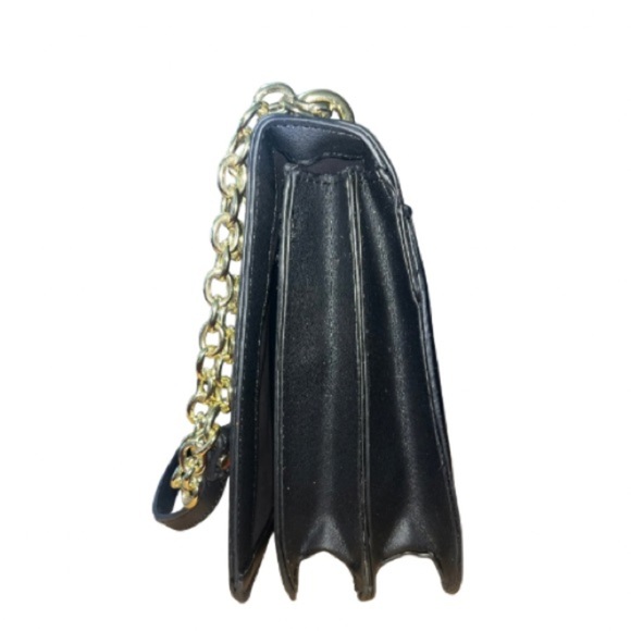 Steve Madden Floral Crossbody Womens Bag, Black Gold Chain Straps - Picture 9 of 14